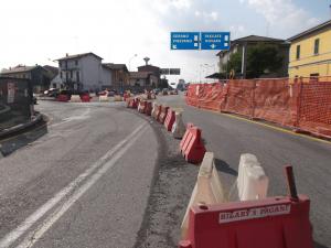 Il cantiere della nuova rotonda di San Martino