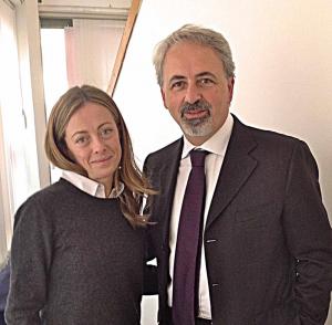 Gianni Mancuso con la leader di Fratelli d'Italia Meloni