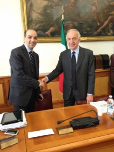 L'on. Nastri e l'ing. Sarmi, a.d. di Poste Italiane