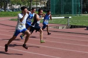 Simone Impelliccieri nella batteria dei 150 mt