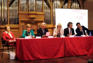 Il tavolo dei relatori del convegno, presenti i ministri Balduzzi e Barca