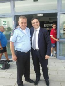 Paolo Cortese (dirigente comunale che si occupa della gestione dello Sporting) e il patron del Novara Massimo De Salvo