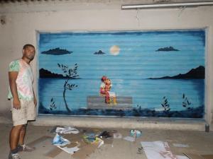 Federico Vullo e una sua opera (dal suo profilo Facebook)