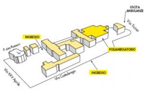 La mappa dell'ospedale di Galliate