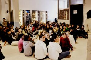 Gli studenti del Pascal durante il sit-in