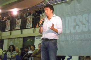 Matteo Renzi nella visita di ottobre a Novara