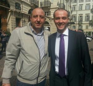 Varone (responsabile Ncd Trecate) con Binatti (dirigente Ncd Novara)