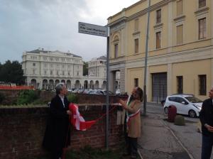 Piera Levi-Montalcini e l'assessore Patti inaugurano il viale