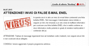 Negli ultimi giorni si sta diffondendo una nuova ondata di phishing che fa riferimento a presunte bollette ENEL
